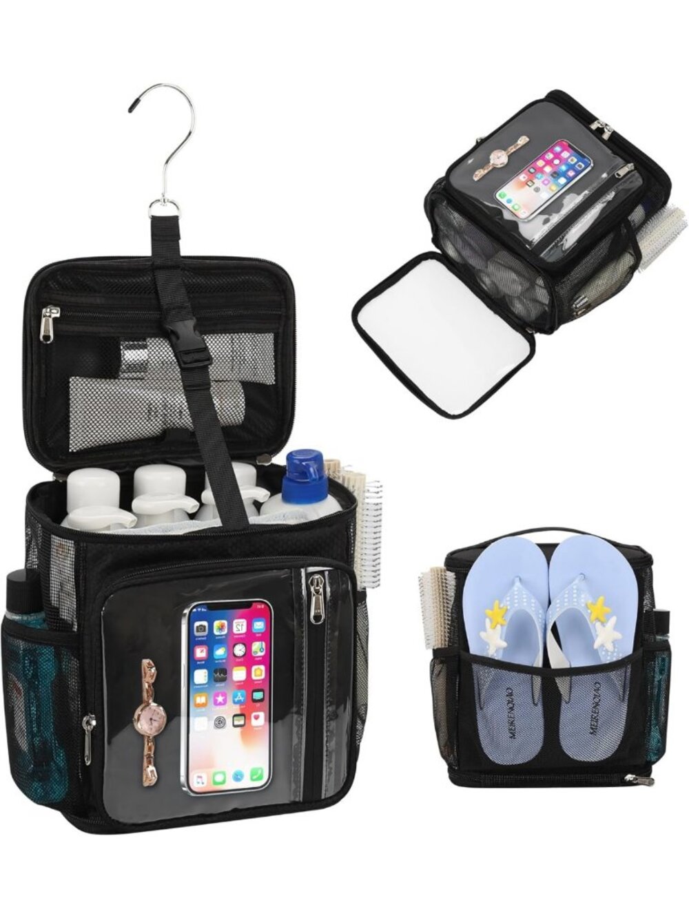 Portable Hanging Shower Caddy - Quick Dry Toiletry Tote for College & Travel